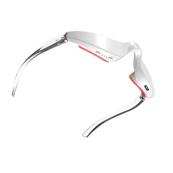 Professional Smart Eye Relaxation Mask with Gentle Pulse, Red Light & Warming Function, Portable AtHome Eye Care Beauty Device, USB Rechargeable HandsFree Wellness Tool, White