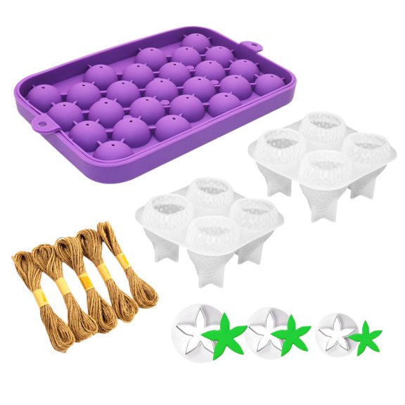 Professional Soap Making Supplies Includes Strawberry Grape Leaves Shape Silicone Mould Twine Rope For Handmade Present