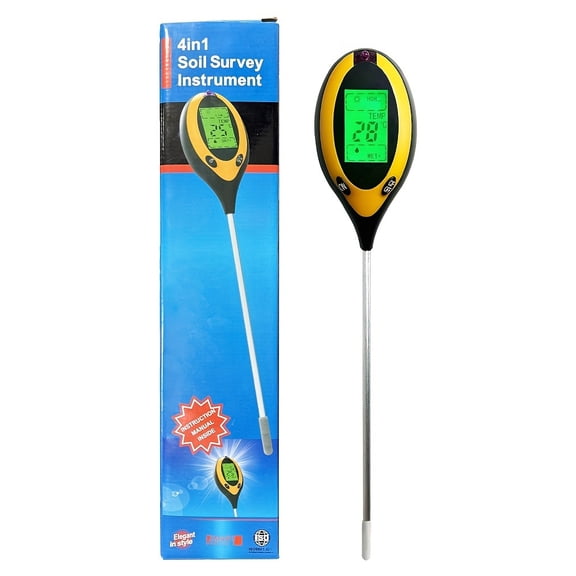 Professional Soil Moisture Meter 4-in-1 - Multi-Function Soil pH, Temp, Sunlight Tester with Easy-Read Meter for Lawn Care, Agriculture, Horticulture-1Four in one soil detector