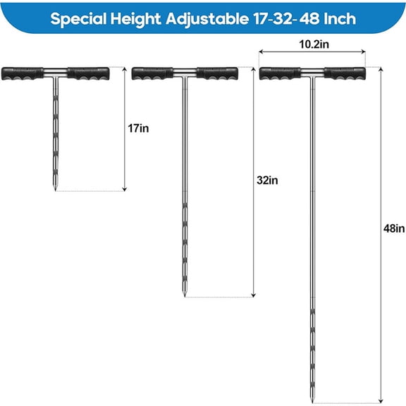 Professional Soil Sampling Probe Kit 304 Stainless Steel Construction for Core Samples 17 To 48 Inch Adjustable Height Soil Probe for Agricultural Field Maintenance