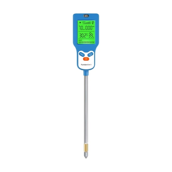 Professional Soil Tester 6 in 1 Soil Detector Soil Moisture Sunlight Fertility Humidity Temp Meter Soil Analyzer for Flower