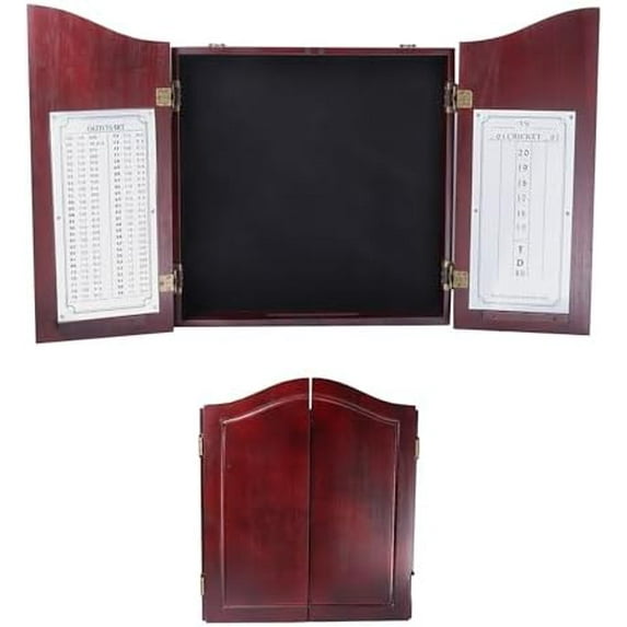 Professional Solid Wood Classic Official Size Dartboard Cabinet with Dart Scoreboard for Game Room. Dartboard & Darts Not Included