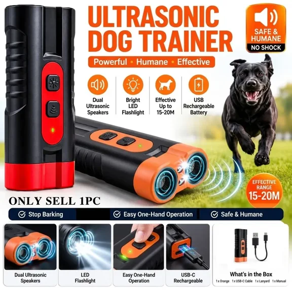 Professional Sonic Emitters Dog Training Tool, Barks No More Dog Training Device, Effective Dog Behavior Correction, Easy-To-Use Design, Training Aid