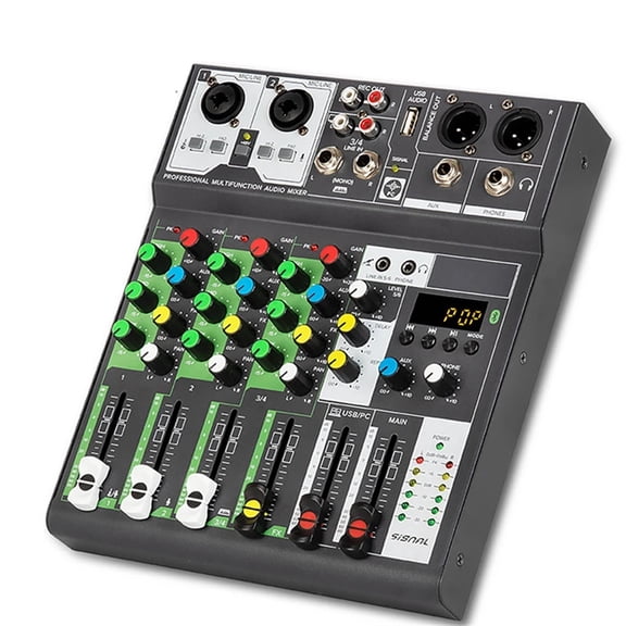 Professional Sound Mixing Console USB Record Computer 48V Phantom Power Delay Repaeat Effect 4 Channel USB Au-dio Mixer ,Precision Control