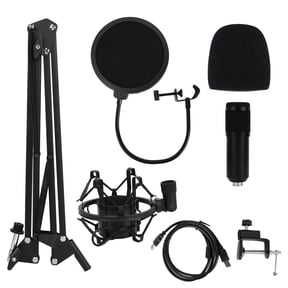 Professional Sound Recording USB Condenser Microphone Kit Set with Metal Adjustable Holder