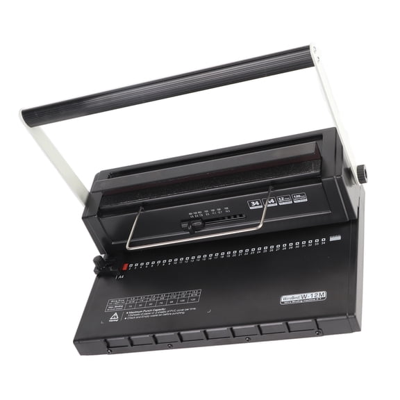 Professional Spiral Coil Wire Binding Machine, 34 Square Holes Manual Punching Binder for Letter, A4, A5 Size Office Paper Documents (12 Sheets Punch, 120 Sheets Bind)