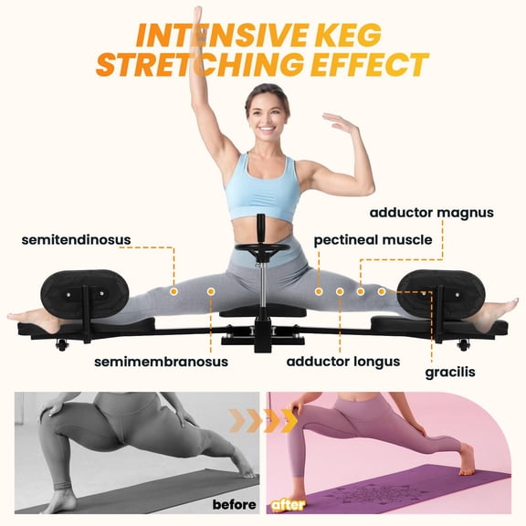 Professional Split Machine, pro Adjustable Leg Spreader Machine with Silent Wheels, 0-180 Degrees Steel Frame Stretching Equipment with Hand Wheel for Adults Ballet (Black)