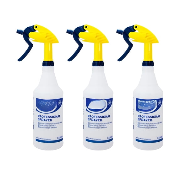 Professional Sprayer Bottle – Fine Mist up to a 30-Foot Stream - (Case of 6) 32 oz.-Versatile Adjustable Nozzle Spray Bottles with a Fine Mist or Powerful Spray, Refillable for Diluted Concentrate