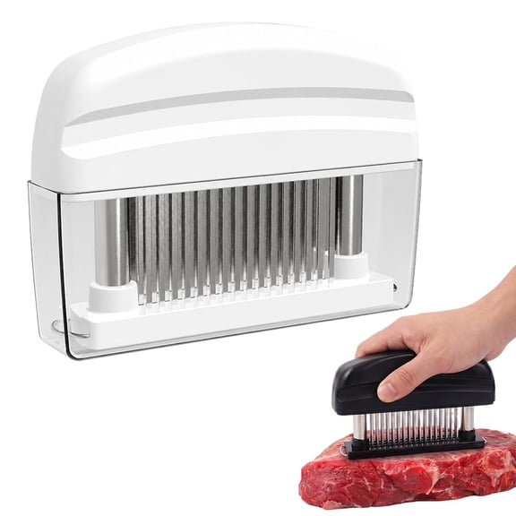 Professional Spring Loaded Meat Tenderizer, 48 Stainless Steel Needle Blade Meat Tenderizer Tool for Steak, Beef and Chicken