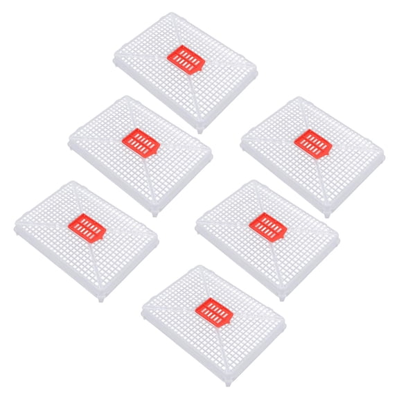 Professional Square Buckle Queen Bee Cage for Beekeeping, Durable Plastic Artificial Swarming Intro Cages, 6-Pack (5.51 x 4.13 x 0.98 in / 14 x 10.5 x 2.5 cm)
