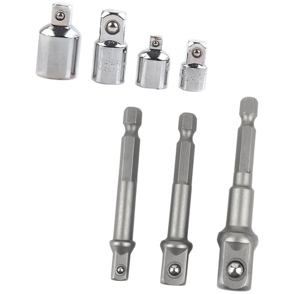 Professional Square Socket Adapter Bit Converters Set 4 Adapter 3 Extension Rod Steel Tool Accessories