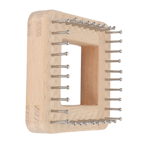 Professional Square Wooden Knitting Loom and Premium DIY Crafted Weaving Board for Knitting Warm Creative Hats Soft Scarves and Coated Blankets for Adults and Creative Kids 3.9x3.9in / 10x10cm