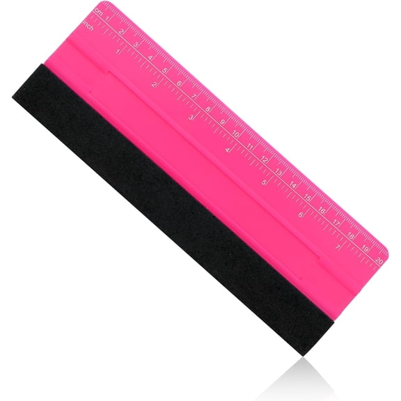Professional Squeegee for Vinyl, Decals, Sticker Paper, Wallpaper, Big Size Wallpaper Smoothing Squeegee with Ruler for Sign Making Graphic Window Tint Film(Pink, 9.5inch)
