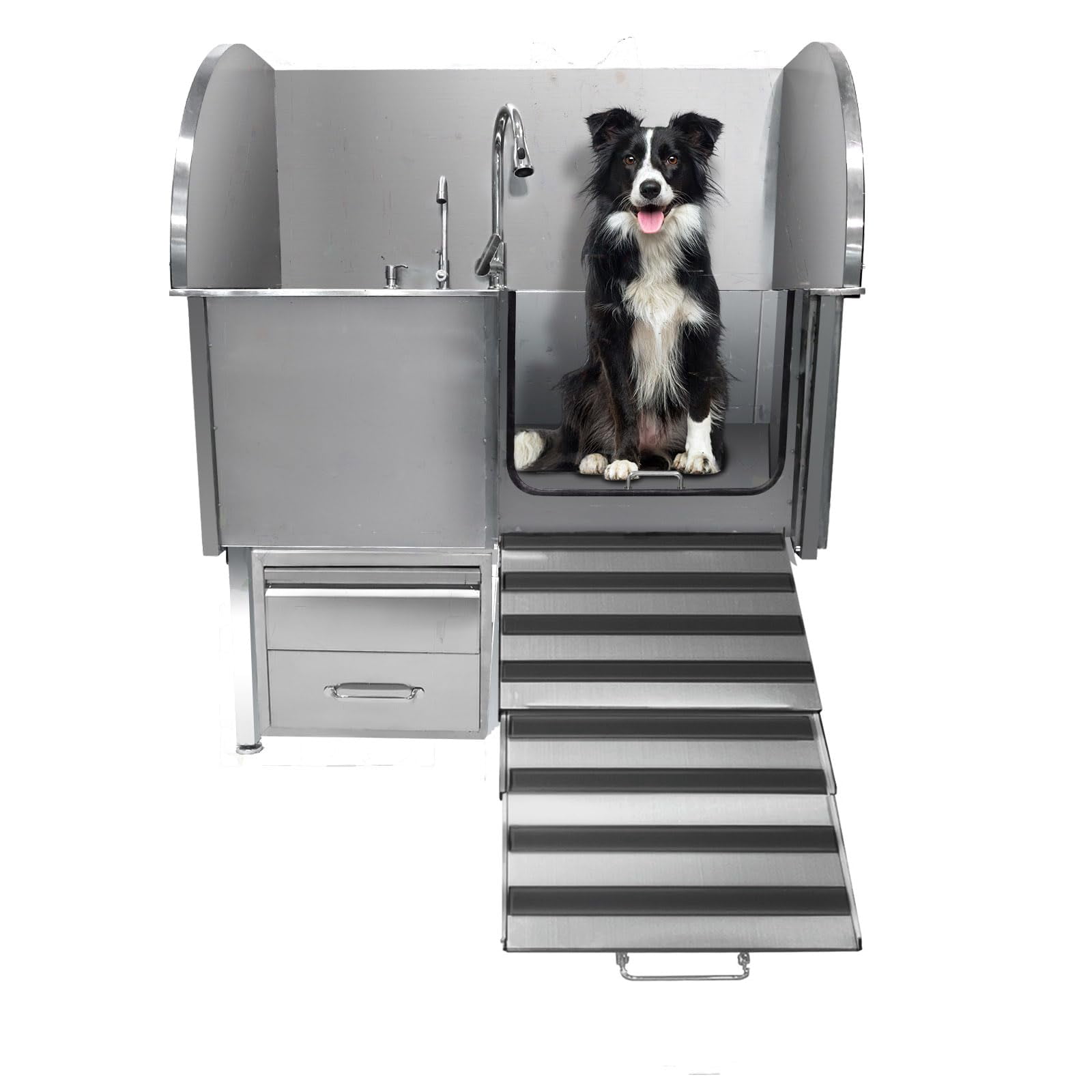 Professional Stainless Steel Dog Bathing Tub - Dog Grooming Tub w/Ramp ...