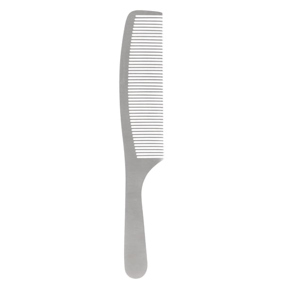 Professional Stainless Steel Fine Teeth Hair Dressing Comb for Salon Styling, Durable Metal Haircut Tool, Silver