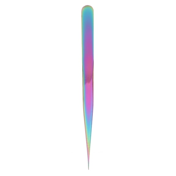 Professional Stainless Steel Pointed Eyelash Extension Tweezers and Precise Multicolor Nail Art Tweezers for Salon Quality Rhinestone Placement and Lash Isolation 7.1 Inches / 18.0 cm