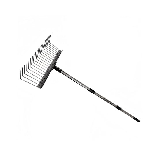 Professional Stainless Steel Rakes 21Metal Tines For High Capacity Leaf Cleanup In Gardens Yards Without Plant Damage