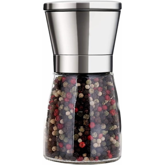 Dompilc Professional Stainless Steel Salt and Pepper Grinder with Adjustable Coarseness with Five Grinding Level (Single Package)