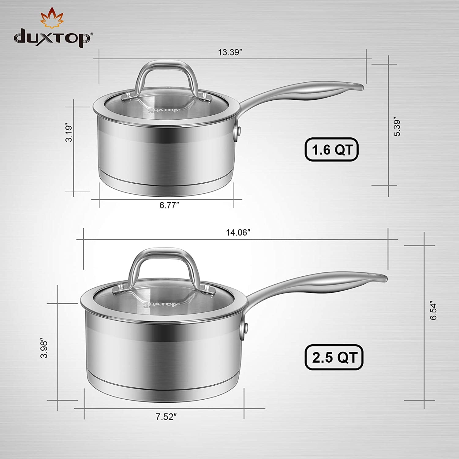 Reduction Pot Professional Stainless Steel Sauce Pan with Lid, Kitchen Cookware ...