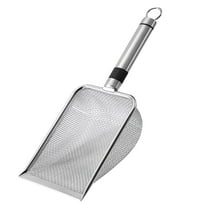 Professional Stainless Steel Sifting Litter Scoop 0.15 Inch Mesh Filter Cat Waste Shovel Ergonomic Handle Feces Screening Tool Durable Cleaning Shovel