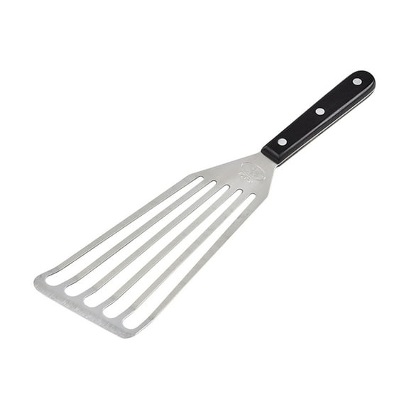 Professional Stainless Steel Steak Spatula, Multi-Purpose Slotted Turner for Frying Fish Eel, Commercial Grade Kitchen Tool, Riveted Ergonomic Handle, Restaurant Quality Cooking Utensil
