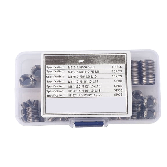 Professional Stainless Steel Thread Inserts Set Self Tapping Inner Fasteners Assortment Kit for Repairing and Reinforcing Screws Connection (50-Pieces) - 17.0 x 8.0 x 3.0 inches