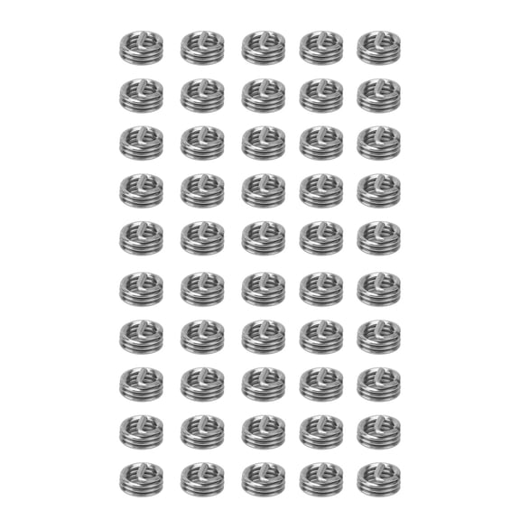 Professional Stainless Steel Wire Thread Insert Kit, Heavy Duty 2-56 Screw Hole Repair and Thread Protection Fasteners (0.09 in / 2.184 mm Diameter, 50-Pack)