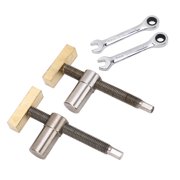 Professional Stainless Steel Woodworking Bench Dog Clamp Kit for 19mm Table Holes - 7.5 inches / 19 cm High Precision Desktop Fixing Clip Tool Set