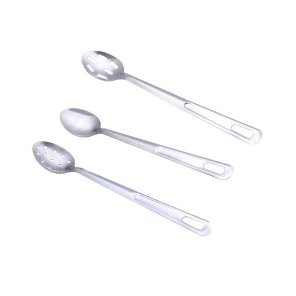 Professional Stainless Steels Spoons Set of 3 Ergonomic Nonslip Handle Dishwasher Safe Rustproof Cooking Accessories