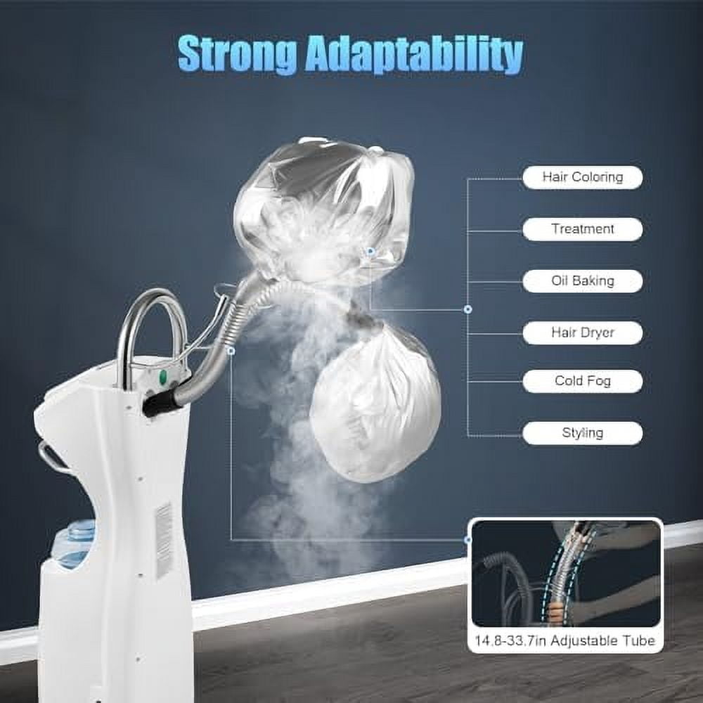 Professional Stand Hair Steamer with Wheels 7 in 1 Hair Dryer Hooded ...