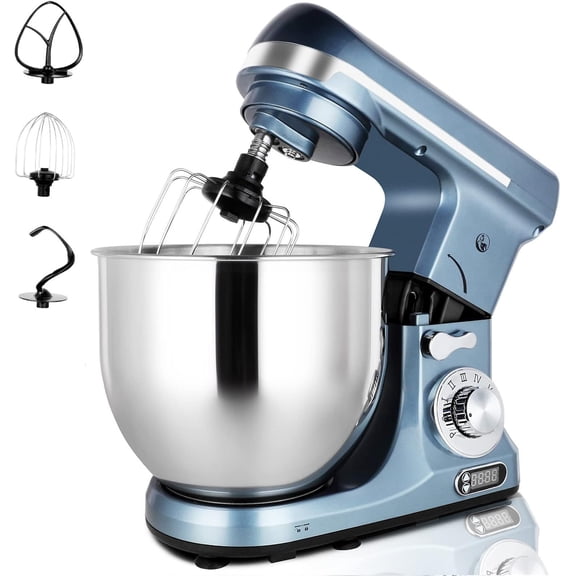 Professional Stand Mixer, 6-Qt with Timer, MK37 500W 6-Speed Tilt-   Mixer Kitchen Machine, ( Blue)