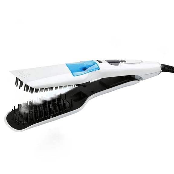 Professional Steam Hair Straightening Brush, Ionic Vapor Hair Straightener Comb for Thick Coarse Hair, Fast Ceramic Heating Styling Tool with Anti-Scald Design and Auto-Off