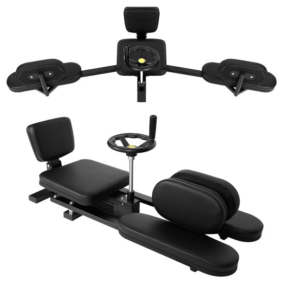 Professional Steel Frame Leg Stretcher Split Machine, pro Adjustable Split Machine with Hand Wheel, 0-180 Degrees Steel Leg Stretch Machine with PU Leather Cushion for Gym Kids Daily Training (Black)