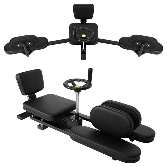 Professional Steel Frame Leg Stretcher, pro Adjustable Split Machine with Silent Wheels, 0-180 Degrees Steel Leg Stretching Training Machine with PU Leather Cushion for Home Gym Fitness (Black)