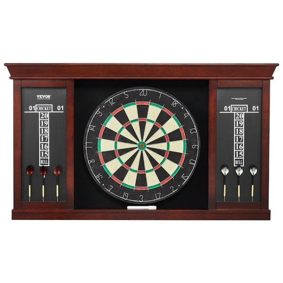Professional Steel Tip Dartboard Cabinet Set - Official Size, Easy Assembly, Complete Cricket Game Accessories
