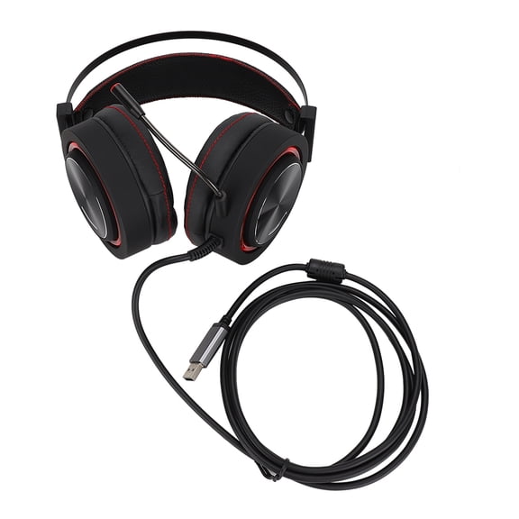 Professional Stereo Colorful Lighting Gaming Headset Computer Game Wired Headphone(black&red)