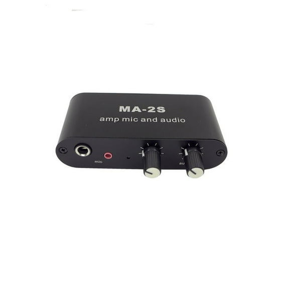 Professional Stereo Preamp MA2S Microphone Pickup Amplifier for Podcasting 3 Port Mixing Headphone Driving Capability