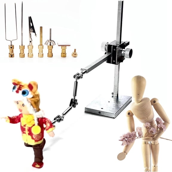 Professional Stop Motion Animation Rig Arm with 6 Connectors & Dual Knob Control - Smooth & Accurate Linear Movement,Character Movement Dual-rail winder kit for Complex Movements