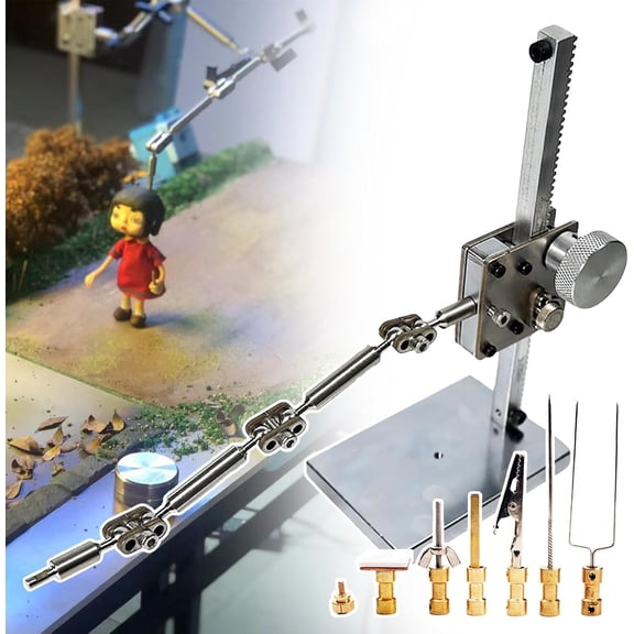 Professional Stop Motion Animation Rig Arm with 6 Connectors & single-rail winder for Smooth Animation,Animation Character Movement Rig Enhance Character Movement,Payload 150-300g