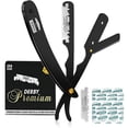 thumbnail image 1 of Professional Straight Razor for Men, Barber Straight Edge Razor Safety with 100 Pack Blades, Black, 1 of 4