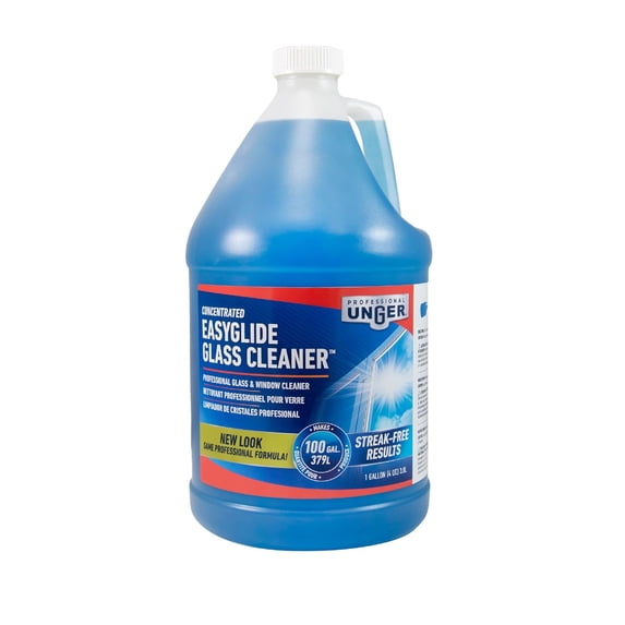 Professional Streak-Free EasyGlide Glass Cleaner Concentrate, 1 Gallon, Ammonia-Free, Makes 100 Gallons of Solution, Safe for Tinted Windows, LOW-E, Windshields and Mirrors