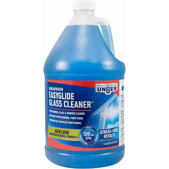 Professional Streak-Free EasyGlide Glass Cleaner Concentrate, 1 Gallon, Ammonia-Free, Makes 100 Gallons of Solution, Safe for Tinted Windows, LOW-E, Windshields and Mirrors