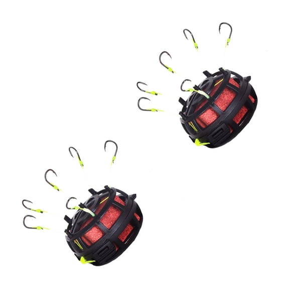 Professional String Hook Baits Cage Anti-Bottom Fishing Rigs Set 6 Hook Group Feeder Sinkers Fishing Accessories