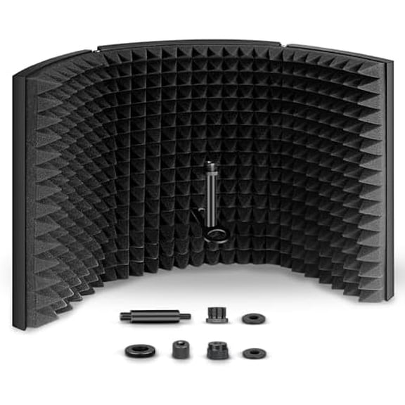 Professional Studio Recording Microphone Isolation Shield,Suitable for Blue Yeti and Any Condenser Microphone Recording Equipment(AO-403)
