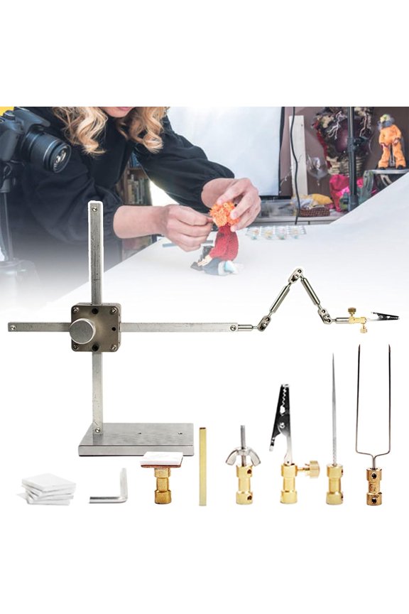 Professional Studio Stop Motion Rig Arm Kit - Character Movement Dual-rail winder kit with 6 Connectors&Dual Knob Control - Smooth & Accurate Linear Movement,Max Payload 200-300g