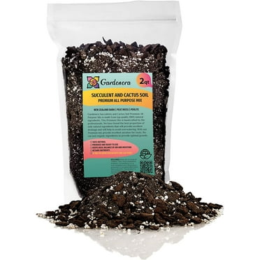 ⭐ Professional Succulent Soil Premium All Purpose Blend | Pre-Mixed Ready to Use for Cactus and Succulents | Sphagnum Peat Moss, Perlite, New Zealand Pine Bark - Made in USA - 2 QUART