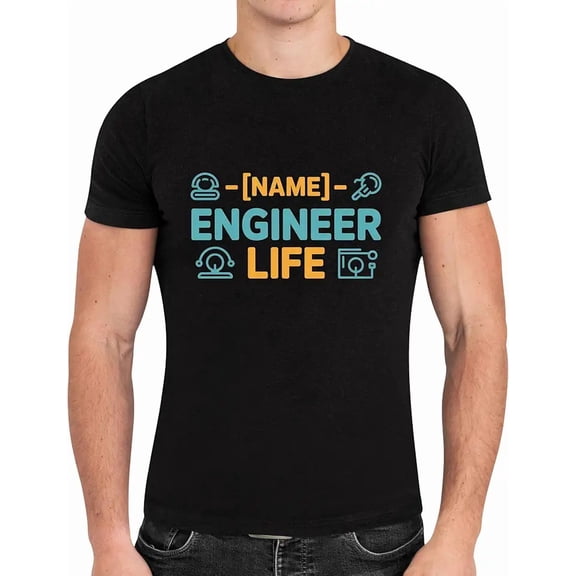 Professional T-Shirt with Name Occupation Professionals - Engineer Life Black