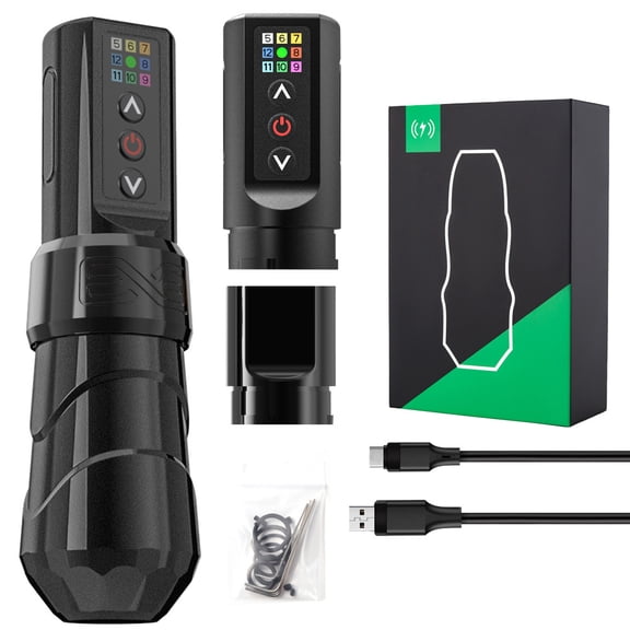 Professional Tättoo Battery Pen – Portable Wireless Tättoo Machine with LCD Display, 2400mAh Battery, Stainless Steel Suspension Structure, and Customized Coreless Motor