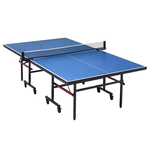 Professional Table Tennis Game, Indoor Mdf Portable Ping Pong Table, Foldable Table with Quick Clamp Net and Lockable Wheel