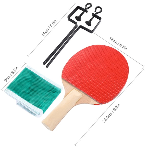 Professional Table Tennis Rackets and Portable Retractable Net Post Set, Double Ping Pong Paddles Kit with 3 Tournament Balls (11.4 x 7.5 inches / 29.0 x 19.0 cm)
